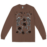 Chestnut halloween dancing skeletons Long Sleeve Tee - BarkalooDesign