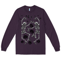 Plum halloween dancing skeletons Long Sleeve Tee - BarkalooDesign