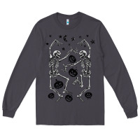 Smoke halloween dancing skeletons Long Sleeve Tee - BarkalooDesign