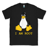 Linux Mascot Tux The Penguin I Am Root Tshirt Men Women Kids Classic Tee | Teevron