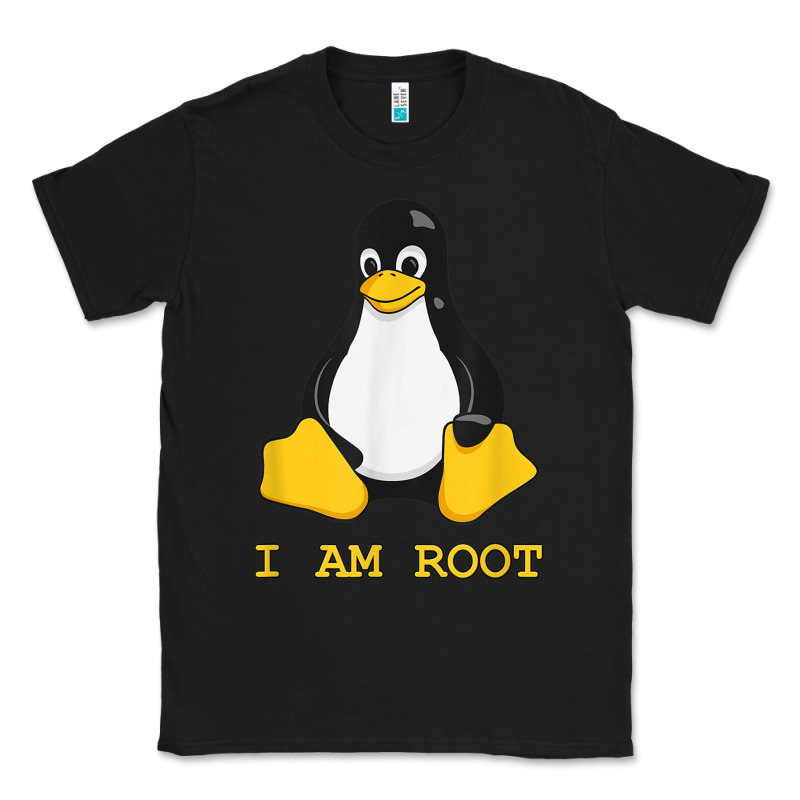 Linux Mascot Tux The Penguin I Am Root Tshirt Men Women Kids Classic Tee by PixelFlow | Teevron