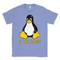 Colony Blue Linux Mascot Tux the Penguin I Am Root TShirt Men Women Kids Classic Tee - PixelFlow