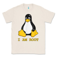 Natural Linux Mascot Tux the Penguin I Am Root TShirt Men Women Kids Classic Tee - PixelFlow