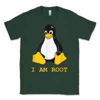 Sports Green Linux Mascot Tux the Penguin I Am Root TShirt Men Women Kids Classic Tee - PixelFlow