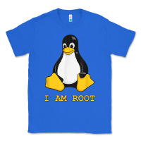 True Royal Linux Mascot Tux the Penguin I Am Root TShirt Men Women Kids Classic Tee - PixelFlow