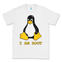 White Linux Mascot Tux the Penguin I Am Root TShirt Men Women Kids Classic Tee - PixelFlow