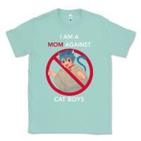 Seafoam i am a mom against cat boys Classic Tee - PixelFlow