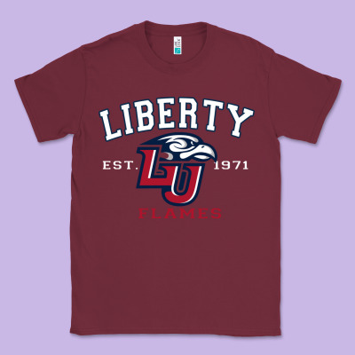Liberty University Flames Football Lynchburg Virginia Sparky The Eagle Classic Tee Designed By Pixelflow