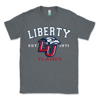 Charcoal Heather liberty university flames football lynchburg virginia sparky the eagle Classic Tee - PixelFlow