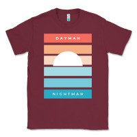 Burgundy DAYMAN NIGHTMAN - It's Always Sunny Classic Tee - PixelFlow