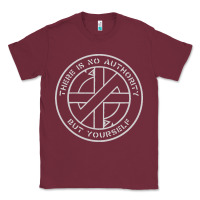 Burgundy Crass   There Is No  Authority But Yourself Classic Classic Tee - PixelFlow