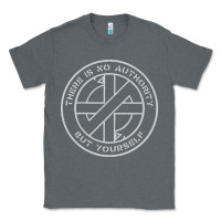 Charcoal Heather Crass   There Is No  Authority But Yourself Classic Classic Tee - PixelFlow