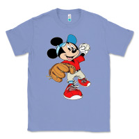 Colony Blue micky-playing-baseball-cartoon-illustration-- Classic Tee - PixelFlow