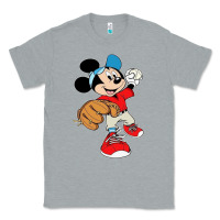 Heather Grey micky-playing-baseball-cartoon-illustration-- Classic Tee - PixelFlow