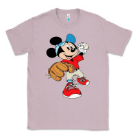 Lilac micky-playing-baseball-cartoon-illustration-- Classic Tee - PixelFlow