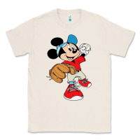 Natural micky-playing-baseball-cartoon-illustration-- Classic Tee - PixelFlow