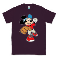 Plum micky-playing-baseball-cartoon-illustration-- Classic Tee - PixelFlow