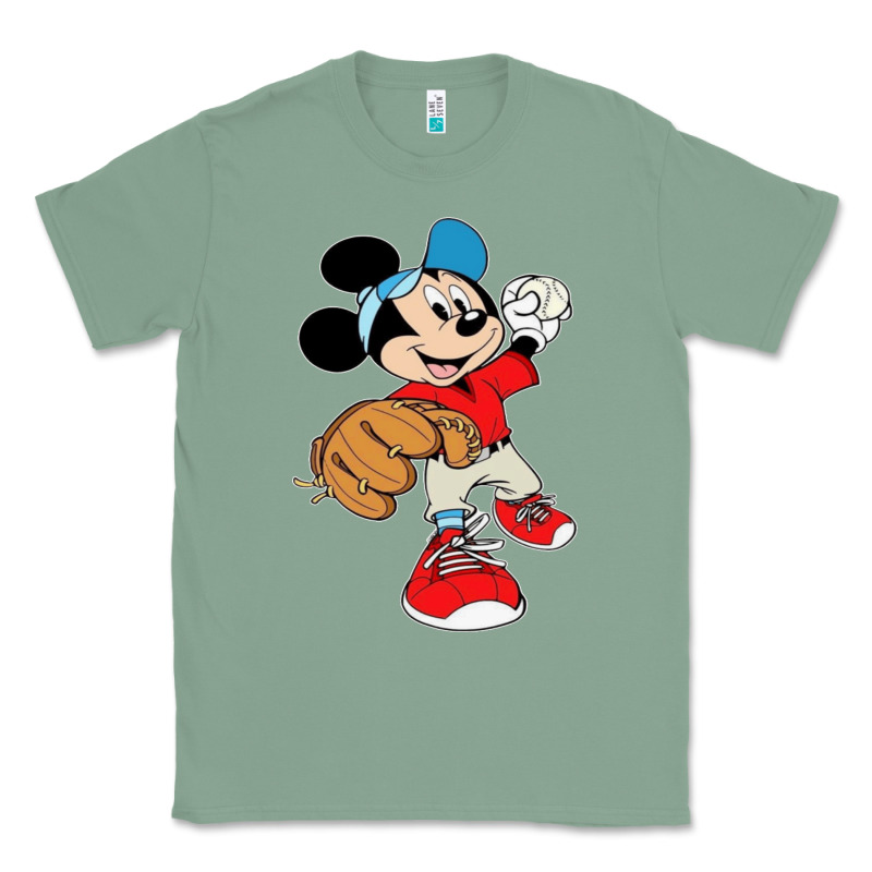 Micky-playing-baseball-cartoon-illustration-- Classic Tee by PixelFlow | Teevron