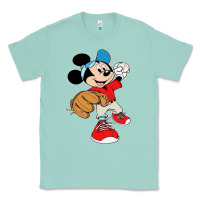 Seafoam micky-playing-baseball-cartoon-illustration-- Classic Tee - PixelFlow