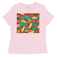 Bubblegum Pink mexican taco paper glitter leopard wooden Ladies Tee - Artiststas