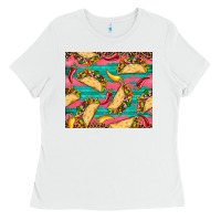 White mexican taco paper glitter leopard wooden Ladies Tee - Artiststas