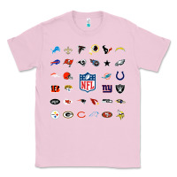 Bubblegum Pink american football team collage    wall art Classic Tee - PixelFlow