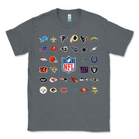 Charcoal Heather american football team collage    wall art Classic Tee - PixelFlow