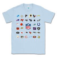 Dusty Blue american football team collage    wall art Classic Tee - PixelFlow