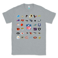 Heather Grey american football team collage    wall art Classic Tee - PixelFlow