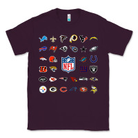 Plum american football team collage    wall art Classic Tee - PixelFlow