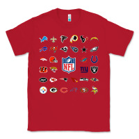 Red american football team collage    wall art Classic Tee - PixelFlow
