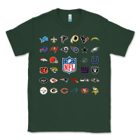 Sports Green american football team collage    wall art Classic Tee - PixelFlow