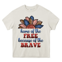 Cream home of the free because of the brave Heavy Core Tee - BundleAndBundleShop
