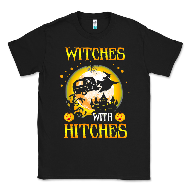 Witches With Hitches Funny Halloween Costume Gift Classic Tee by PixelFlow | Teevron