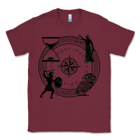 Burgundy the four stoic virtues Classic Tee - PixelFlow