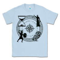 Dusty Blue the four stoic virtues Classic Tee - PixelFlow