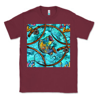 Burgundy Lake Babe And Fish With Camouflage Seamless Pattern Classic Tee - BundleAndBundleShop