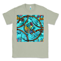 Matcha Lake Babe And Fish With Camouflage Seamless Pattern Classic Tee - BundleAndBundleShop
