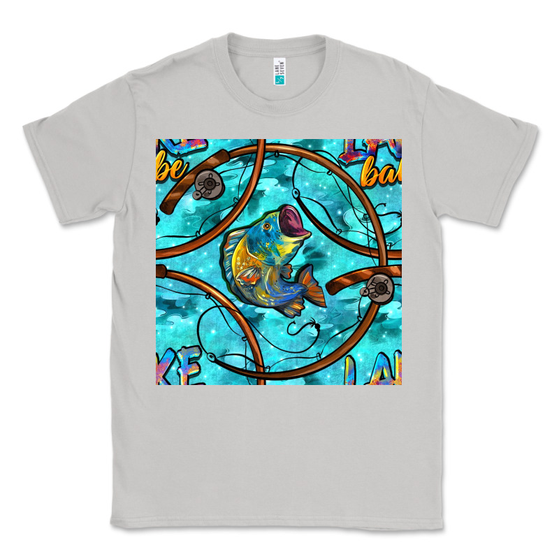 Lake Babe And Fish With Camouflage Seamless Pattern Classic Tee by BundleAndBundleShop | Teevron