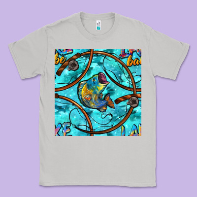 Lake Babe And Fish With Camouflage Seamless Pattern Classic Tee Designed By Bundleandbundleshop