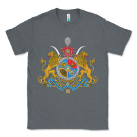 Charcoal Heather Iran Coat of arms Flag souvenir Iranian Persian Classic Tee - PixelFlow