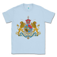 Dusty Blue Iran Coat of arms Flag souvenir Iranian Persian Classic Tee - PixelFlow