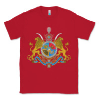 Red Iran Coat of arms Flag souvenir Iranian Persian Classic Tee - PixelFlow