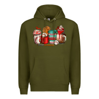 Army Green baseball coffee cup Premium Hoodie - AdoDesignShop
