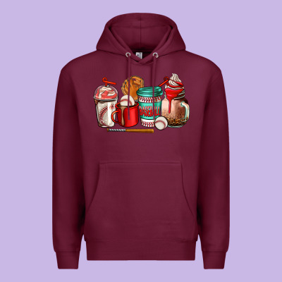 Baseball Coffee Cup Premium Hoodie Designed By Adodesignshop