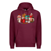 Burgundy baseball coffee cup Premium Hoodie - AdoDesignShop