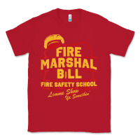 Red fire marshal bill fire safety school funny firefighter t shirt Classic Tee - PixelFlow