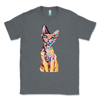 Charcoal Heather Colorful Cat Classic Tee - PixelFlow