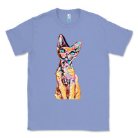 Colony Blue Colorful Cat Classic Tee - PixelFlow