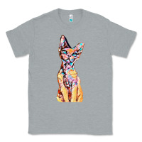 Heather Grey Colorful Cat Classic Tee - PixelFlow